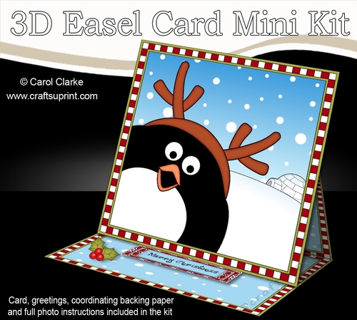 3D Easel Card Mini Kit - Christmas Pip Penguin
