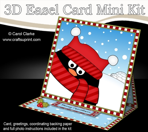 3D Easel Card Mini Kit - Christmas Pip Penguin