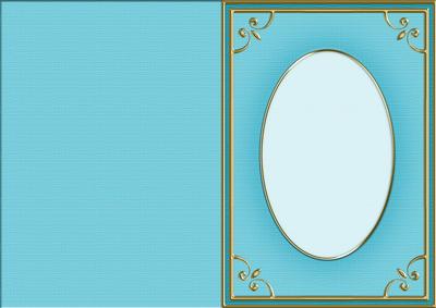 A5 'gold Metallic Frame' Card Front or Insert