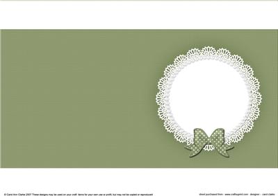 Square Pearls and Lace Card Front or Insert