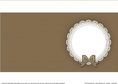Square Pearls and Lace Card Front or Insert