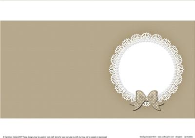 Square Pearls and Lace Card Front or Insert