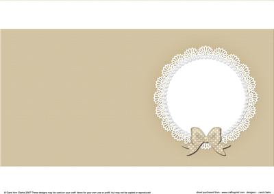 Square Pearls and Lace Card Front or Insert