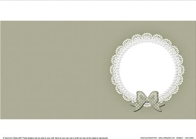 Square Pearls and Lace Card Front or Insert