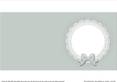 Square Pearls and Lace Card Front or Insert