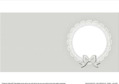 Square Pearls and Lace Card Front or Insert