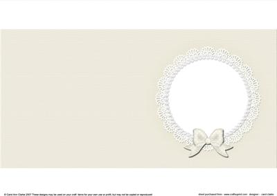 Square Pearls and Lace Card Front or Insert