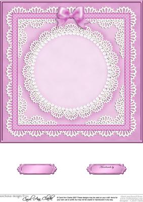 8 x 8 Pearls, Lace and Ribbon Plain Card Base