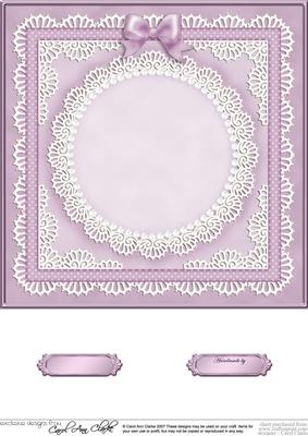 8 x 8 Pearls, Lace and Ribbon Plain Card Base