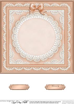 8 x 8 Pearls, Lace and Ribbon Plain Card Base