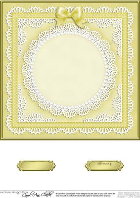 8 x 8 Pearls, Lace and Ribbon Plain Card Base