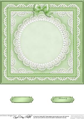 8 x 8 Pearls, Lace and Ribbon Plain Card Base