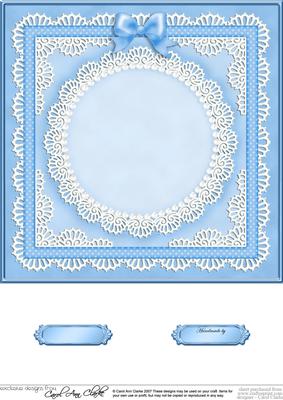 8 x 8 Pearls, Lace and Ribbon Plain Card Base