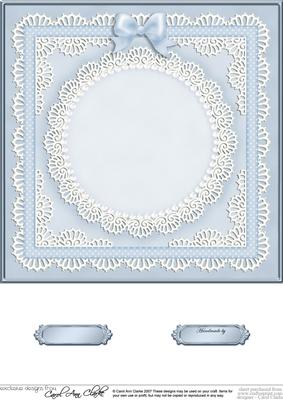 8 x 8 Pearls, Lace and Ribbon Plain Card Base