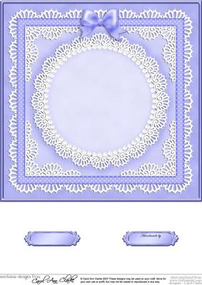 8 x 8 Pearls, Lace and Ribbon Plain Card Base