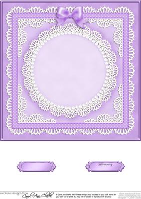 8 x 8 Pearls, Lace and Ribbon Plain Card Base
