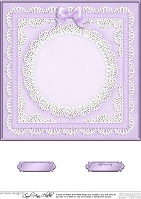 8 x 8 Pearls, Lace and Ribbon Plain Card Base