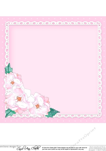 A Touch of Elegance Flowers, Pearls and Lace 8x8 matching insert