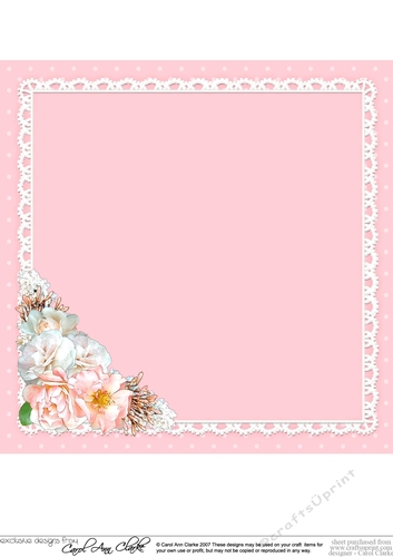 A Touch of Elegance Flowers, Pearls and Lace 8x8 matching insert
