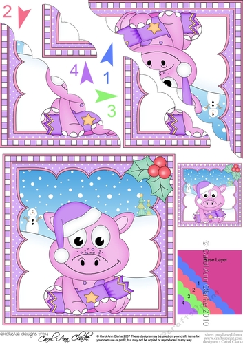 Christmas Dinosaur Scalloped Corner Stacker