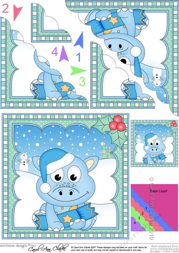 Christmas Dinosaur Scalloped Corner Stacker
