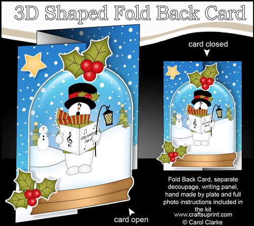 Christmas 3D Shaped No-Hole Fold Back Mini Kit - Snowman Rio is Carol Singing