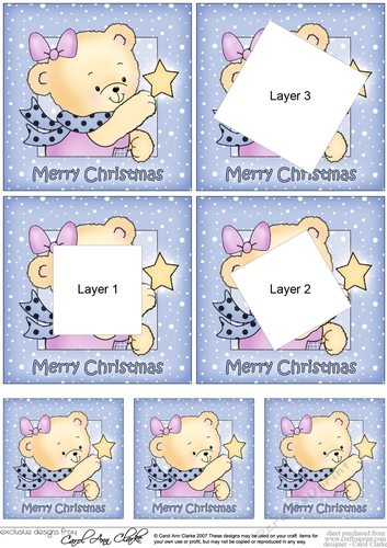 Hunney Bear Rosie has a Christmas Star - Xmas Twisted Tunnel Topper