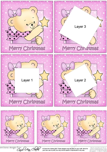 Hunney Bear Rosie has a Christmas Star - Xmas Twisted Tunnel Topper