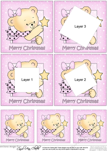 Hunney Bear Rosie has a Christmas Star - Xmas Twisted Tunnel Topper