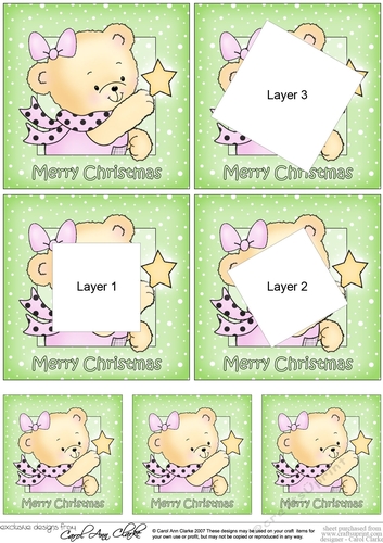 Hunney Bear Rosie has a Christmas Star - Xmas Twisted Tunnel Topper
