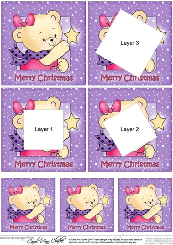 Hunney Bear Rosie has a Christmas Star - Xmas Twisted Tunnel Topper