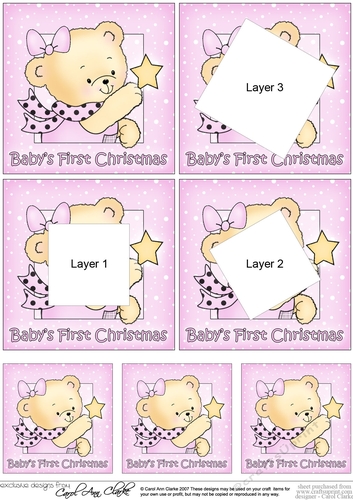 Babys 1st Christmas - Hunney Bear Rosie has a Christmas Star - Xmas Twisted Tunnel Topper