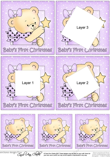 Babys 1st Christmas - Hunney Bear Rosie has a Christmas Star - Xmas Twisted Tunnel Topper