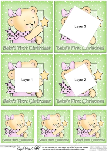 Babys 1st Christmas - Hunney Bear Rosie has a Christmas Star - Xmas Twisted Tunnel Topper