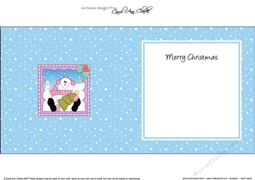 Christmas Snowman Rio has an Xmas Tree - square landscape insert