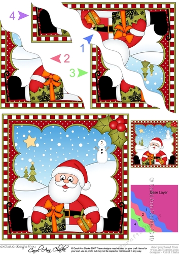 Christmas Santa Wavey Corner Stacker