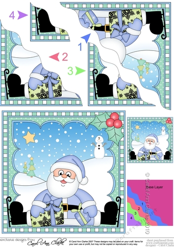 Christmas Santa Wavey Corner Stacker