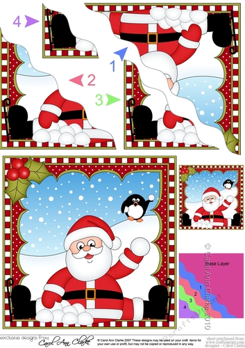 Christmas Santa Wavey Corner Stacker