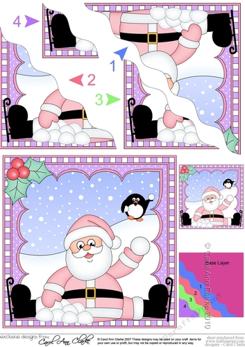 Christmas Santa Wavey Corner Stacker
