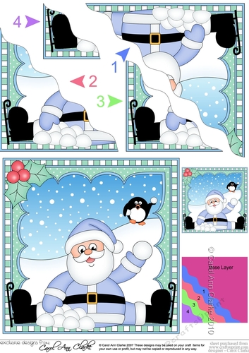 Christmas Santa Wavey Corner Stacker