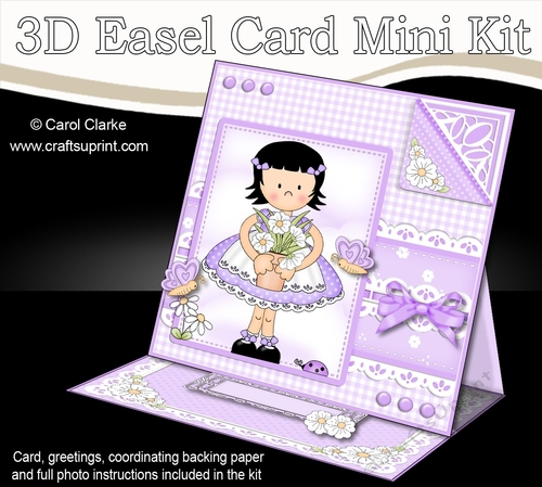 3D Easel Card Mini Kit - Pretty in Lilac - Cute Girlz