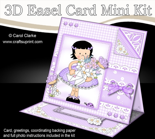 3D Easel Card Mini Kit - Pretty in Lilac - Cute Girlz