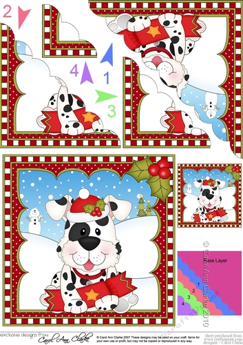 Christmas Scalloped Corner Stacker - Little Spotty Dog