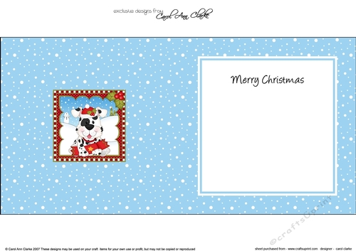 Christmas square landscape insert- Little Spotty Dog
