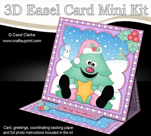 3D Easel Card Mini Kit - Christmas Tree has an Xmas Star