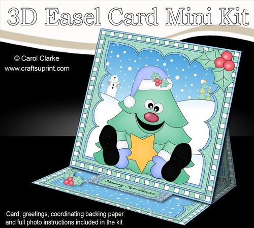 3D Easel Card Mini Kit - Christmas Tree has an Xmas Star