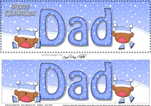 Large DL Merry Christmas DAD 3D decoupage with Robin