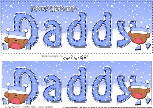 Large DL Merry Christmas DADDY 3D decoupage with Robin