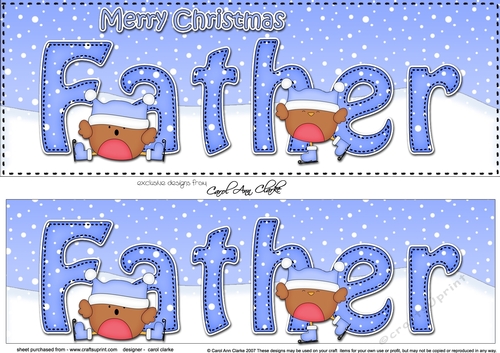 Large DL Merry Christmas FATHER 3D decoupage with Robin