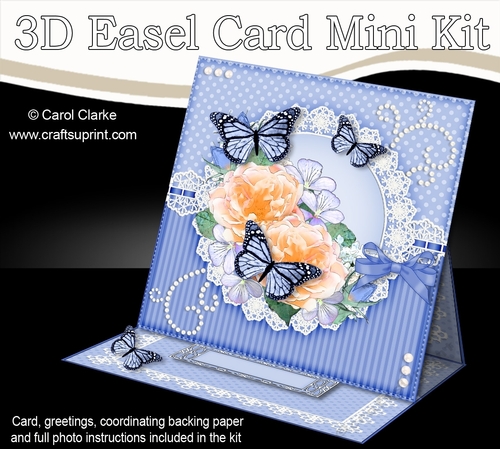 3D Easel Card Mini Kit - A Touch of Elegance - Flowers, Lace, Butterflies & Pearls